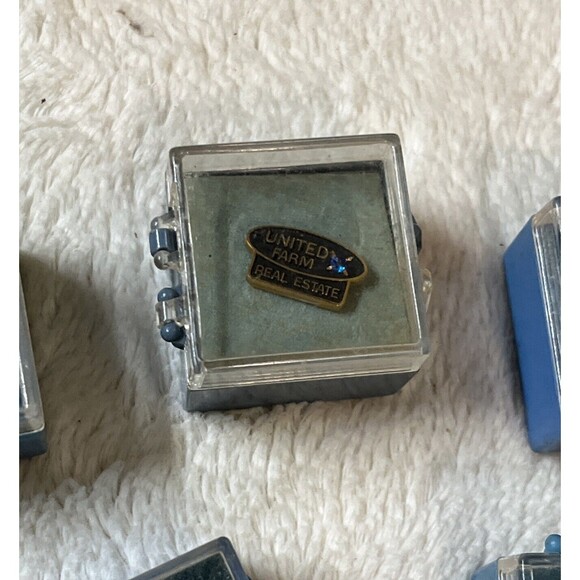 Lot of 5 United Farm Real Estate Pins Original Plastic Cases - Picture 4 of 8